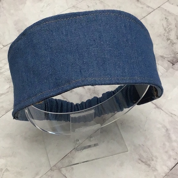 Denim reversible headband, patchwork jeans headband - Picture 6 of 9